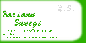 mariann sumegi business card